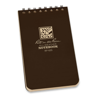 Rite in the Rain - Top Spiral Notebook 3x5 Brown