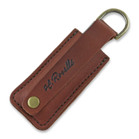 Sharpening stone in leather sheath, D ring