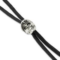 Black Lanyard with Beret Skull Bead