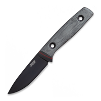 TRC Knives - Classic Freedom M390 DLC, black canvas micarta with red liner
