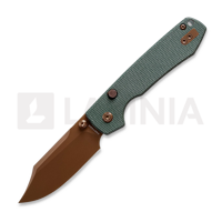 Raccoon Top Liner Lock - Copper Dune Bowie - Micarta, zelená