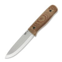 Forester Gen 3 K329, scandi, two tone satin, canvas micarta, olive drab kydex