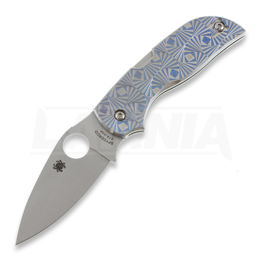 Spyderco Chaparral Blue Stepped Titanium folding knife C152STIBLP