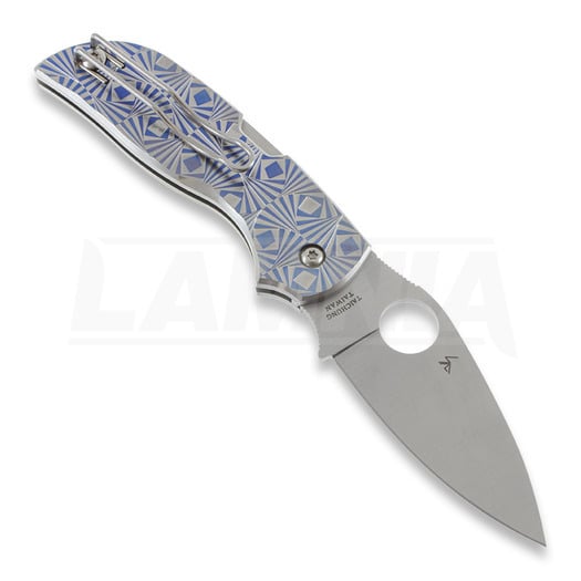 Πτυσσόμενο μαχαίρι Spyderco Chaparral Blue Stepped Titanium C152STIBLP