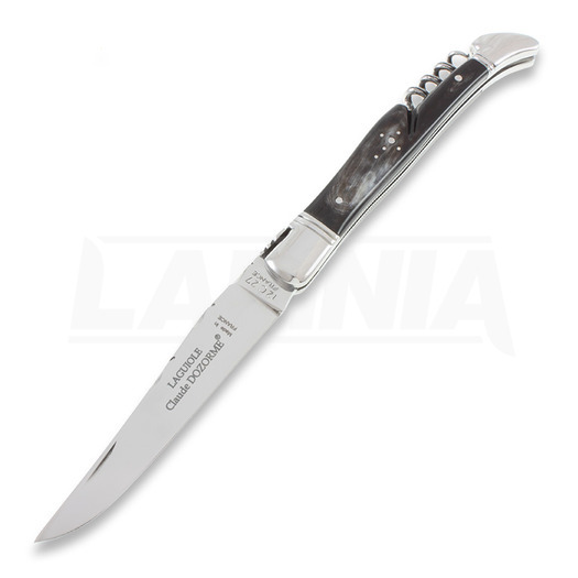 Claude Dozorme Laguiole knife összecsukható kés, corkscrew, black horn