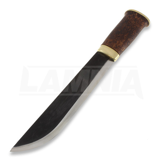 Kauhavan Puukkopaja Leuku knife 210 mes, curly birch, stained