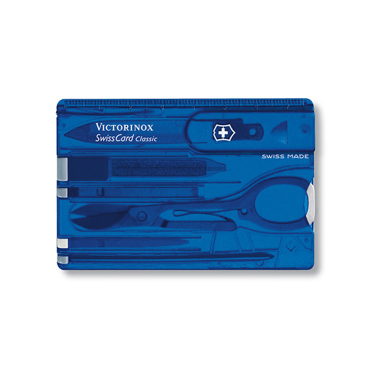 Victorinox Swisscard multiværktøj, sapphire skinblist