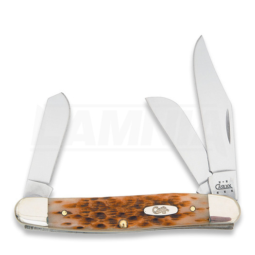 Pocket knife Case Cutlery Large Stockman Amber Bone 00128