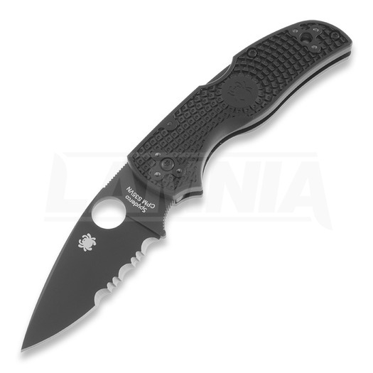 Spyderco Native 5 összecsukható kés, fekete, fűrészfogú C41PSBBK5