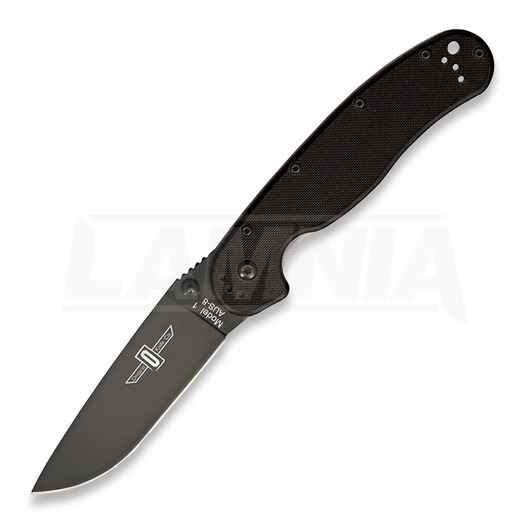 Ontario RAT-1 折り畳みナイフ, 黒/black 8846