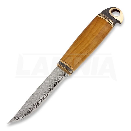 Marttiini Damascus Bird finnish Puukko knife, bronze 557012W