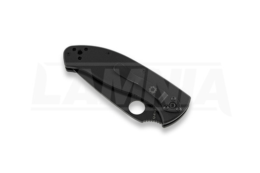 Spyderco Tenacious sulankstomas peilis, juoda, dantytas C122GBBKPS