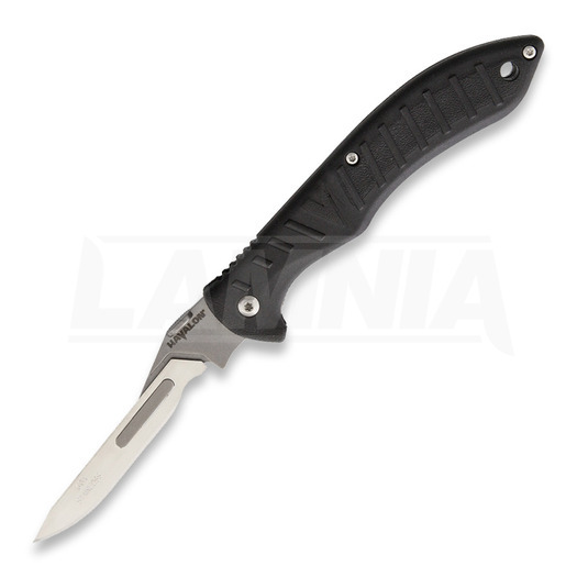 Havalon Forge Rubber Handle folding knife, black