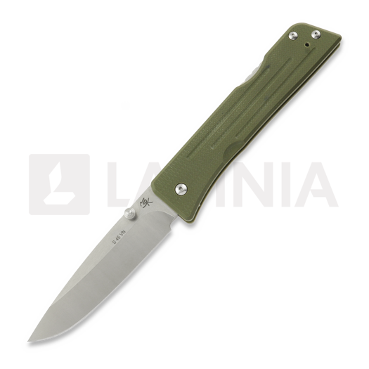 1881 Knifeworks Route 66 vouwmes, OD Green G-10