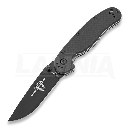 Ontario RAT-2 D2 Carbon Fibre CF folding knife, black 8834