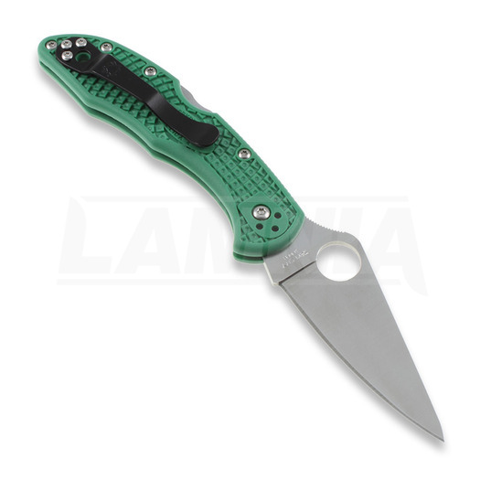 Spyderco Delica 4 folding knife, FRN, Flat Ground, green C11FPGR