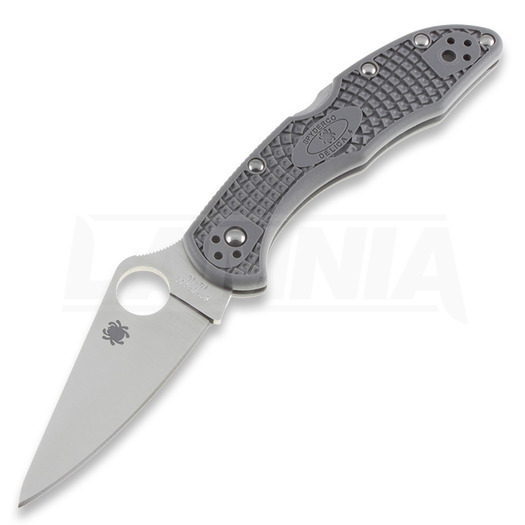 Spyderco Delica 4 folding knife, FRN, Flat Ground, grey C11FPGY