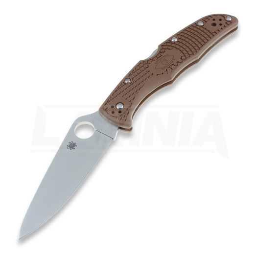 Spyderco Endura 4 folding knife, FRN, Flat Ground, brown C10FPBN