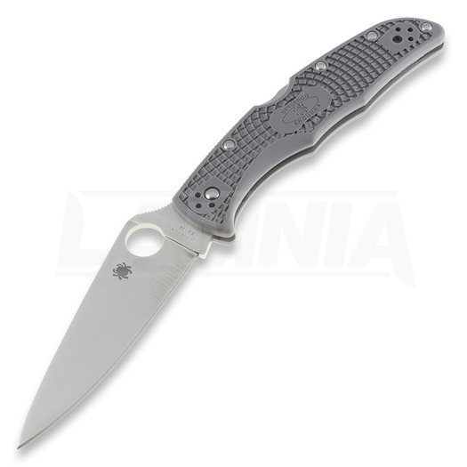 Spyderco Endura 4 folding knife, FRN, Flat Ground, grey C10FPGY