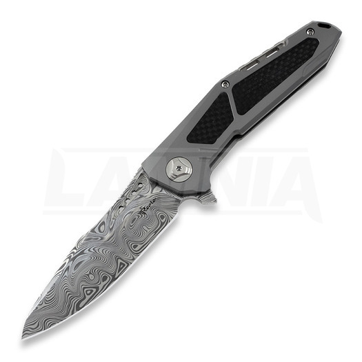 Reate K3 Damascus folding knife, drop point, CF