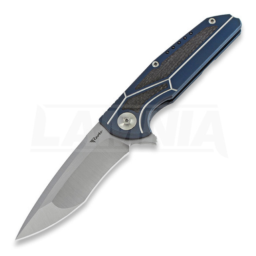Reate K4 M390 foldekniv, blue, CF