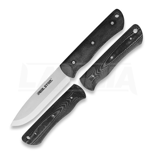 RealSteel Bushcraft individual + G10 black/white scales kniv 3713