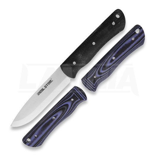 Couteau RealSteel Bushcraft individual + G10 black/blue scales 3715