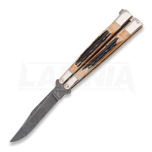 Bear & Son Balisong Damascus Stag Bali-Song Messer