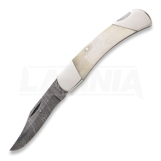Bear & Son White Smooth Bone Lockback folding knife