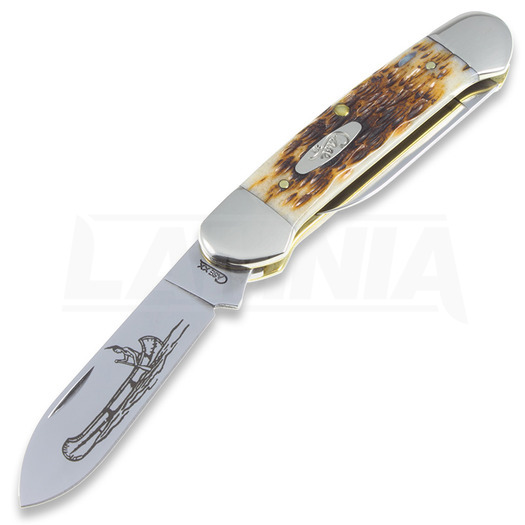 Pocket knife Case Cutlery Canoe Amber Bone 00263