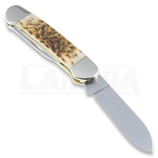 Pocket knife Case Cutlery Canoe Amber Bone 00263