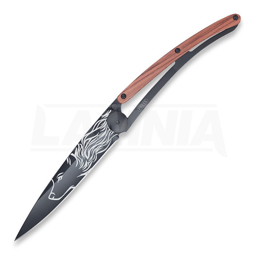 Сгъваем нож Deejo Black Tattoo 37g, Wolf Rosewood