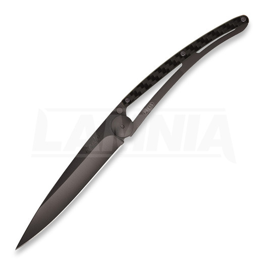 Deejo Carbon Fiber 37g 折り畳みナイフ, 黒