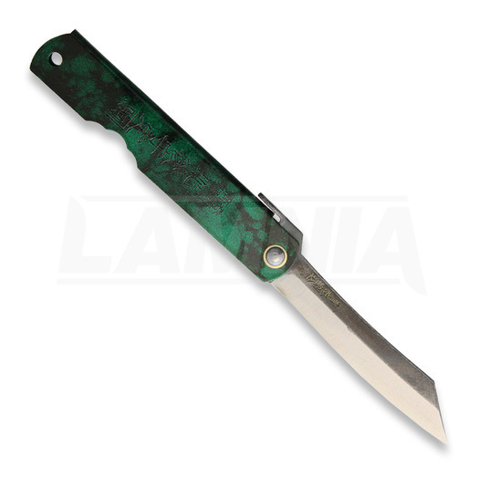 Higonokami Blue Paper Steel Jade סכין מתקפלת