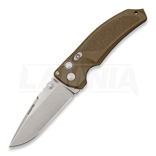 Hogue EX-03 Button Lock folding knife, Drop Point Matte Brown