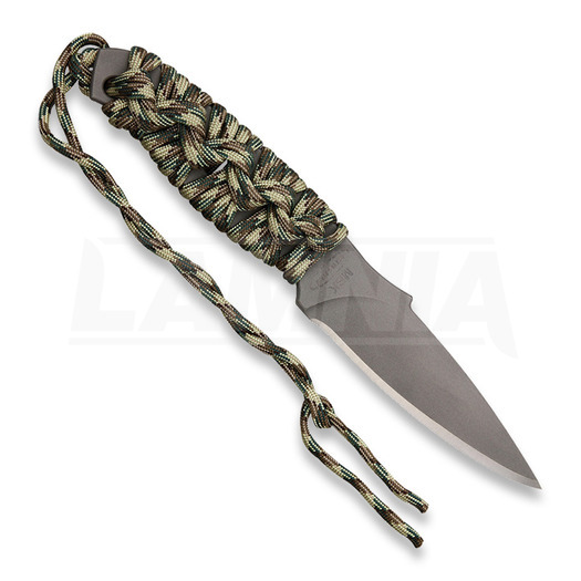 Mission MBK-Ti neck knife, cord wrapped, camo