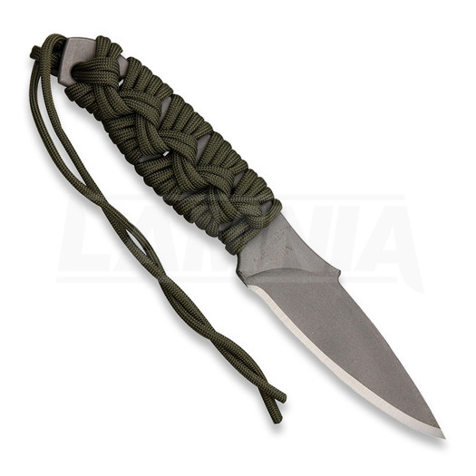 Mission MBK-Ti neck knife, cord wrapped, olive drab