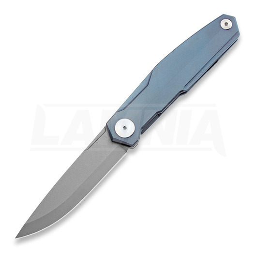 RealSteel S3 Puukko Frontal Flipper 折り畳みナイフ, scandi grind, blue 9521BL