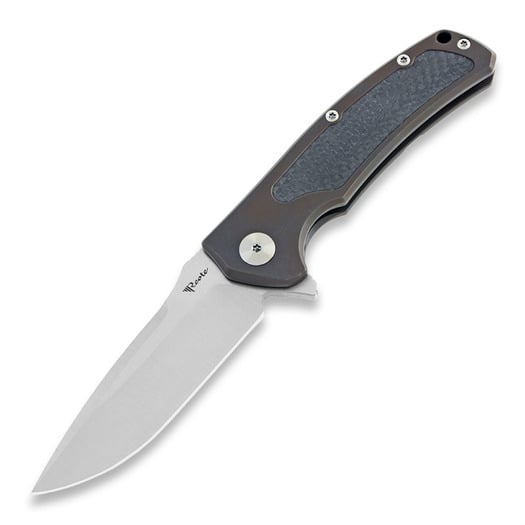 Reate Mini Horizon folding knife, bronze, CF, satin