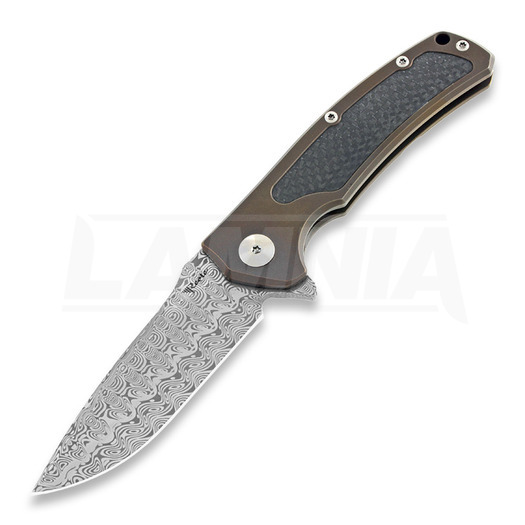 Reate Mini Horizon סכין מתקפלת, Damascus, CF, acidwash