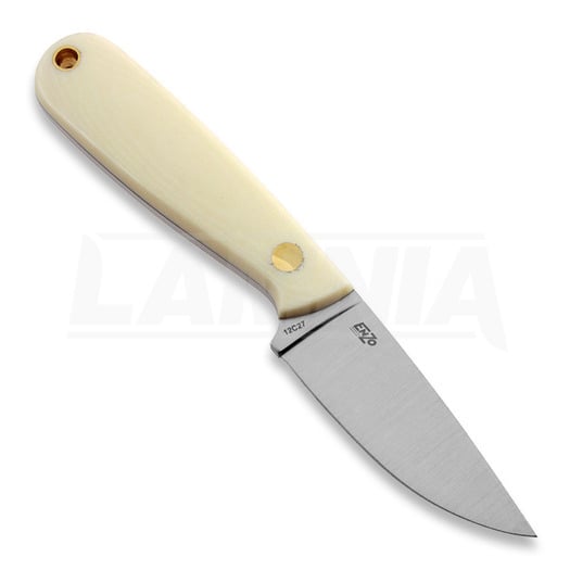 Brisa Necker 70 Full Flat סכין צוואר, ivory micarta, kydex