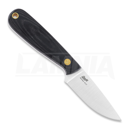 Brisa Necker 70 Full Flat סכין צוואר, black micarta