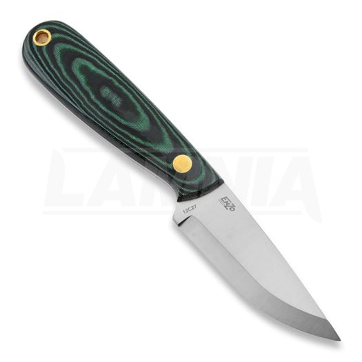 Brisa Necker 70 Scandi neck knife, green micarta