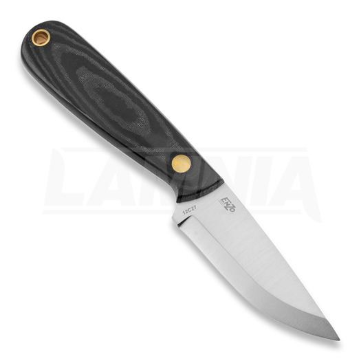 Brisa Necker 70 Scandi neck knife, black micarta, kydex