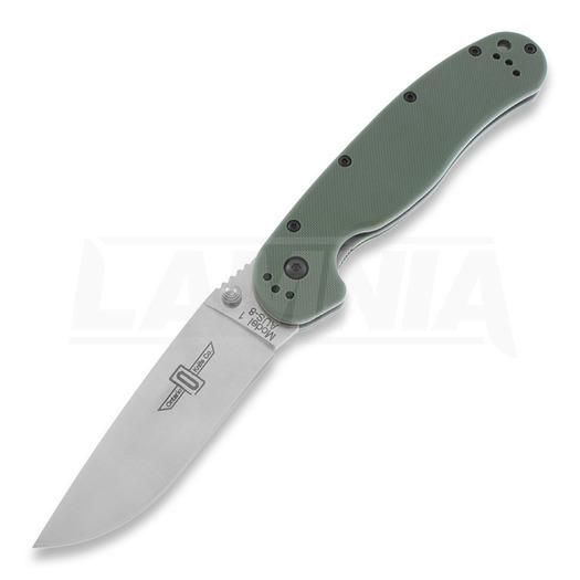 Ontario RAT-1 折叠刀, 綠色/satin 8848OD