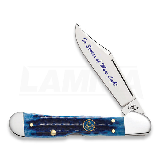 Pocket knife Case Cutlery Masonic Mini Copperlock Blue 25531