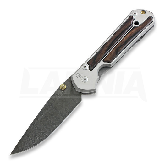 Chris Reeve Sebenza 21 folding knife, large, Macassar Ebony Damascus Ladder L21-1120