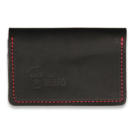 Flagrant Beard Wallet, black red stitched