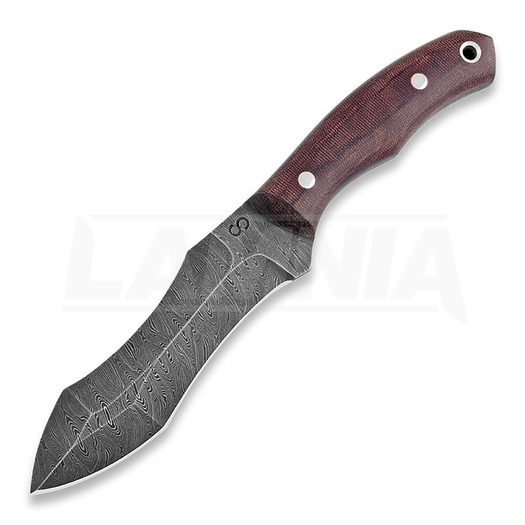 Olamic Cutlery RN45 bushcraft knife, burgundy micarta