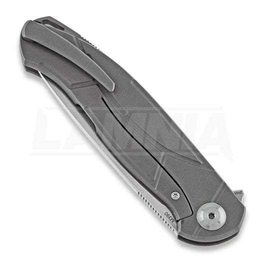 Cheburkov Scout M390 folding knife, Grooved Titanium